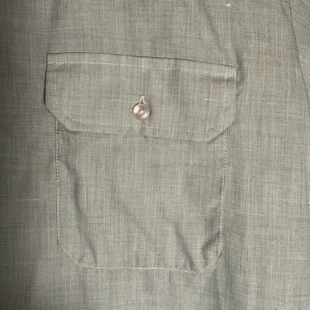 Creighton Vintage‎ Mens Sage Green Short Sleeve Utility Shirt  Made in USA - Picture 7 of 10